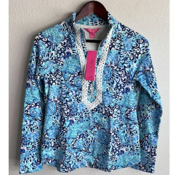 NWT Lilly Pulitzer Janie Popover in Light Aqua Spritz Size XXS - Picture 2 of 10